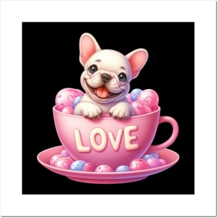 French Bulldog Valentine's Tea Posters and Art